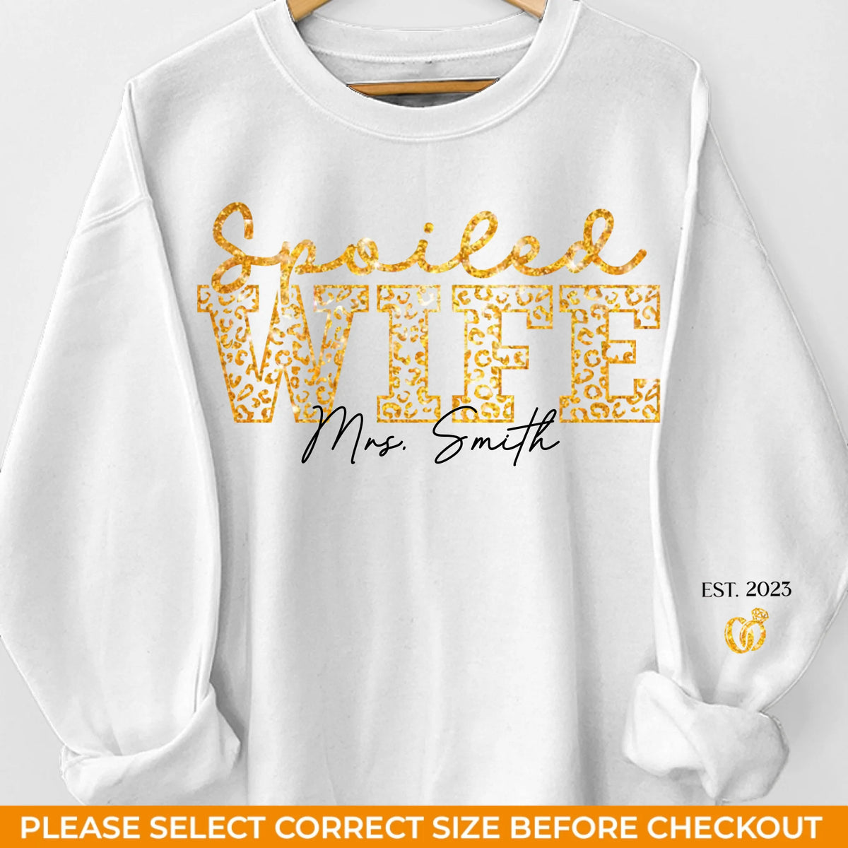 J'ai une femme gâtée - Sweat-shirt unisexe personnalisé avec motif sur la manche - Cadeau pour mari et femme, anniversaire