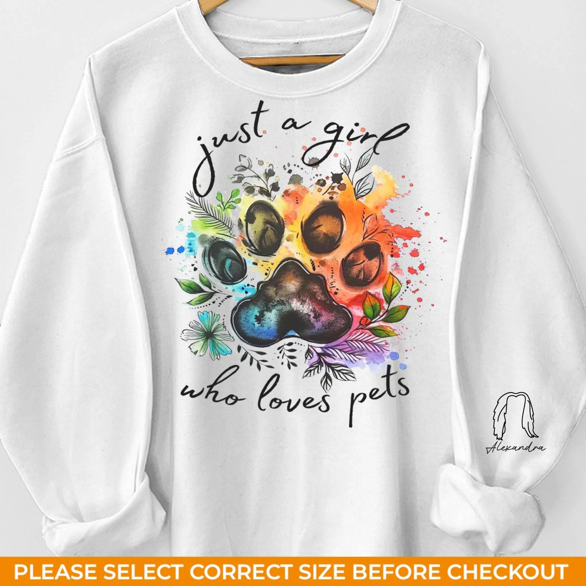 Quand j'avais besoin d'un coup de main, j'ai trouvé une patte - Sweat-shirt unisexe personnalisé pour chien et chat avec motif sur la manche - Cadeau pour propriétaires d'animaux et amoureux des animaux