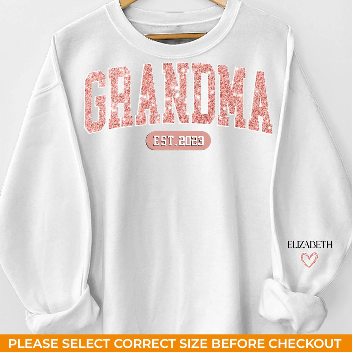 Best Grandma Ever - Family Personalized Custom Unisex Sweatshirt With Design On Sleeve - Gift For Mom, Grandma