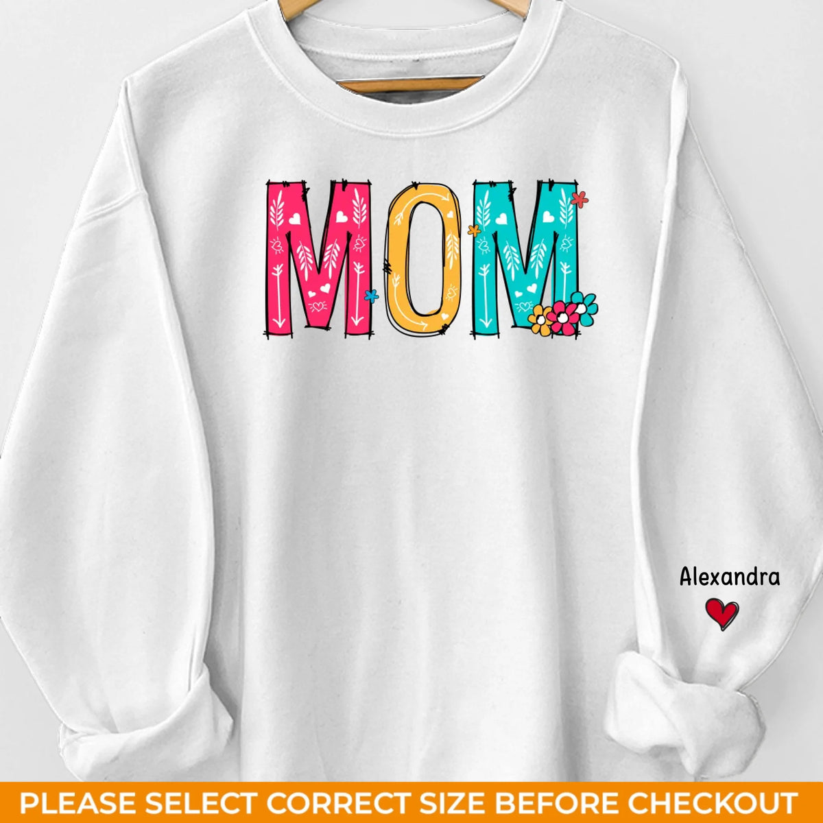 Maman, ton amour est mon ancre - Sweat-shirt unisexe personnalisé avec motif sur la manche - Cadeau pour maman, grand-mère