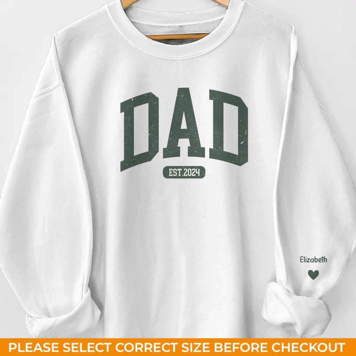 To My Dad, My First Love And Forever Hero - Family Personalized Custom Unisex Sweatshirt With Design On Sleeve - Gift For Dad, Grandpa