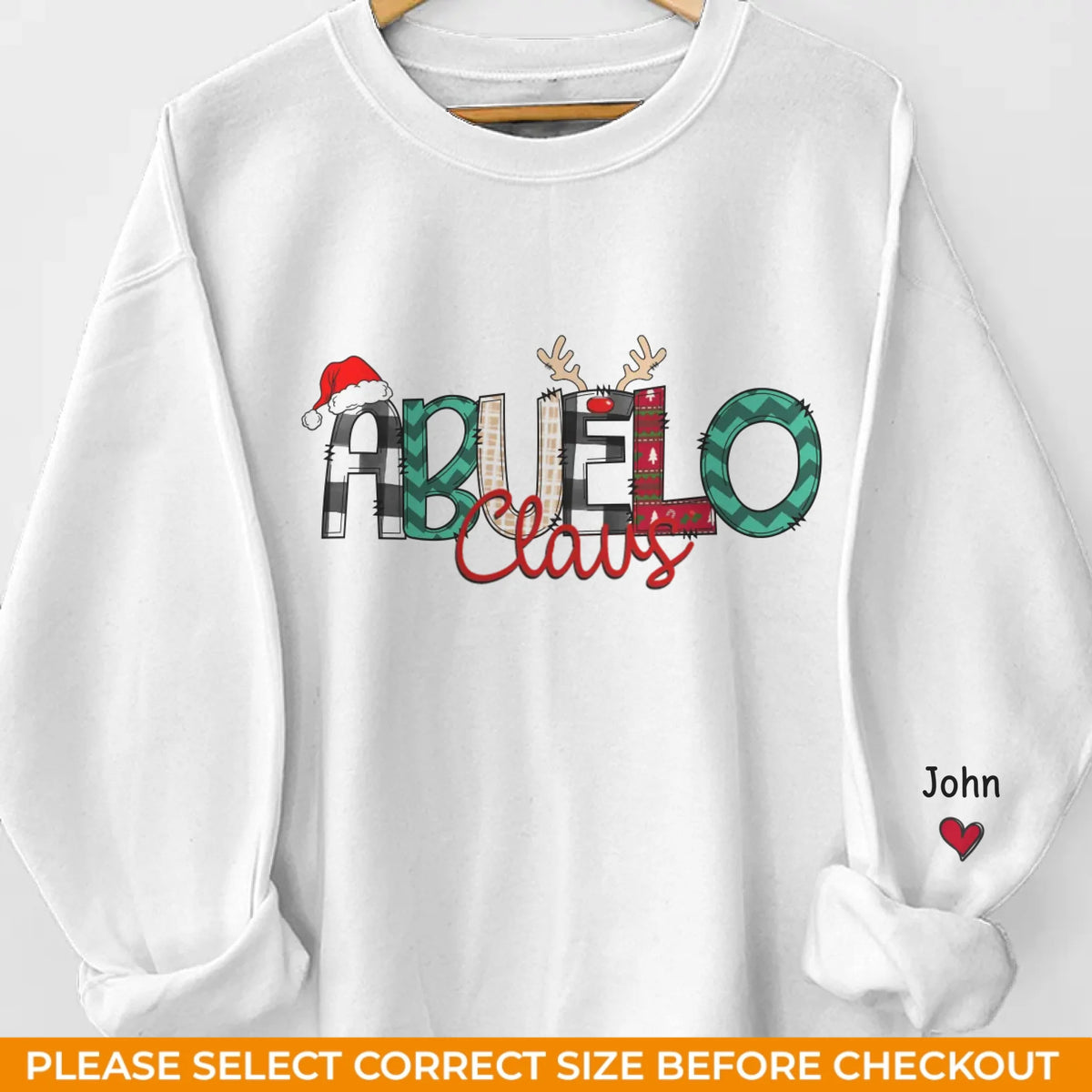 Dad Claus - Family Personalized Custom Unisex Sweatshirt With Design On Sleeve - Christmas Gift For Dad, Grandpa