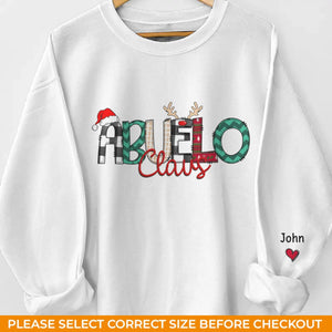 Dad Claus - Family Personalized Custom Unisex Sweatshirt With Design On Sleeve - Christmas Gift For Dad, Grandpa