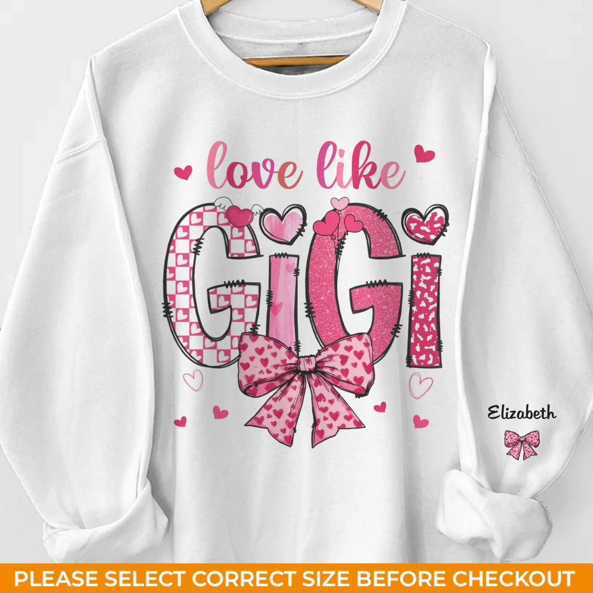 Son amour est à chaque instant - Sweat-shirt unisexe personnalisé avec motif sur la manche - Cadeau pour maman, grand-mère