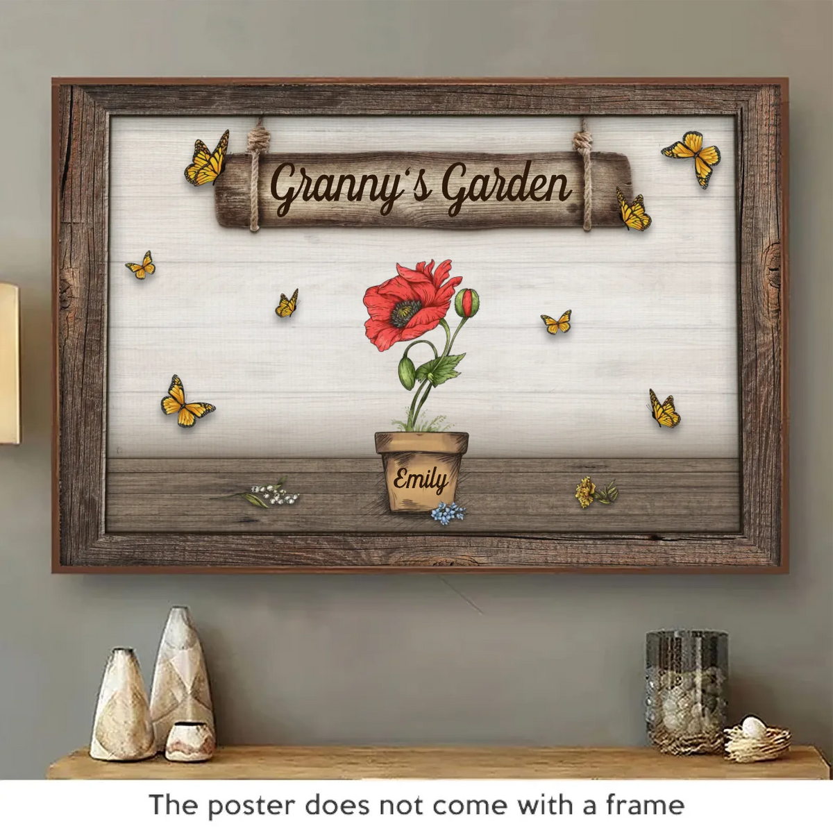 Maman sait beaucoup, mais grand-mère sait tout - Affiche horizontale personnalisée pour la famille - Fête des Mères, cadeau pour grand-mère
