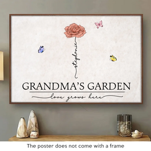 Une grand-mère, c'est l'amour qu'on ne se lasse jamais - Affiche horizontale personnalisée pour la famille - Fête des Mères, cadeau pour grand-mère