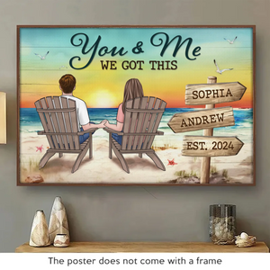 J'ai besoin de toi comme un cœur a besoin d'un battement - Affiche horizontale personnalisée pour couple - Cadeau pour mari et femme, anniversaire