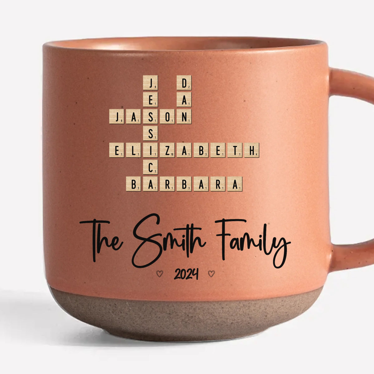 Les souvenirs que nous créons avec notre famille sont les meilleurs - Tasse en poterie personnalisée imprimée pour la famille - Cadeau de Noël pour les membres de la famille