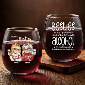 Garder la raison l'un pour l'autre - Verre à vin personnalisé Bestie - Cadeau pour meilleures amies, meilleures amies, sœurs