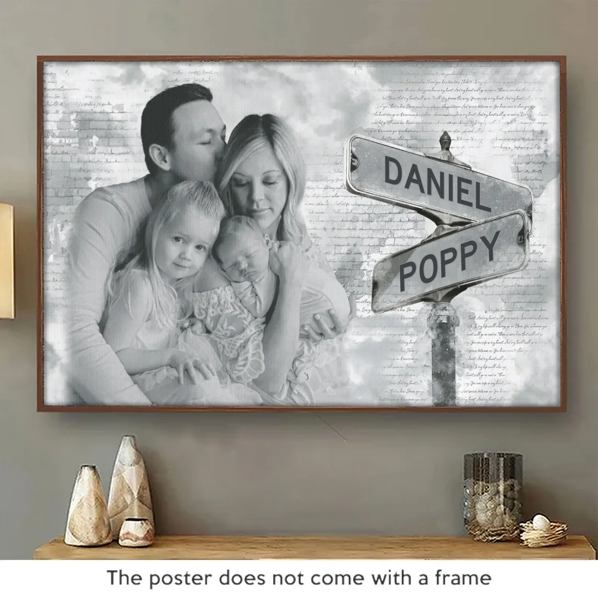 Photo personnalisée Chérissez chaque instant - Affiche horizontale personnalisée pour la famille - Cadeau pour les membres de la famille