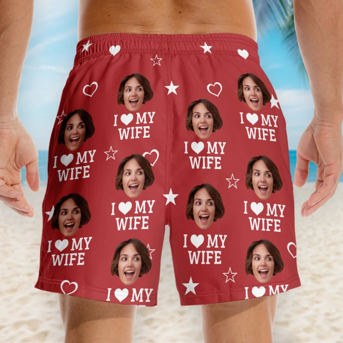 Photo personnalisée : vous avez une ambiance tropicale - Short de plage hawaïen personnalisé amusant pour homme - Cadeau de vacances d'été, cadeau de fête d'anniversaire pour mari
