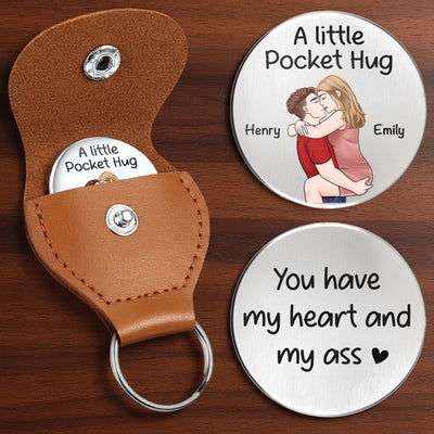 Custom Pocket Hug - Personalized Anniversary Wedding Gifts For Husband And Wife, Him And Her - Carry Love Everywhere You Go