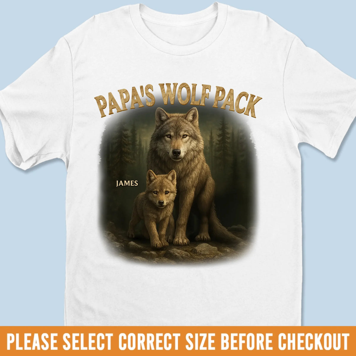 Papa's Wolf Pack - T-shirt unisexe personnalisé pour la famille, T-shirt premium, sweat à capuche - Fête des pères, cadeau pour papa, grand-père