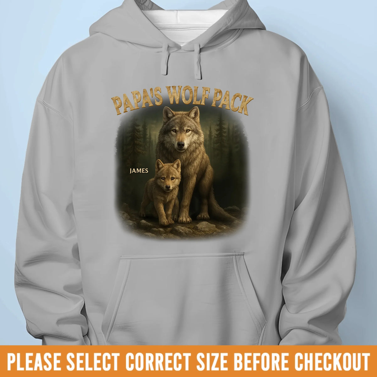 Papa's Wolf Pack - T-shirt unisexe personnalisé pour la famille, T-shirt premium, sweat à capuche - Fête des pères, cadeau pour papa, grand-père
