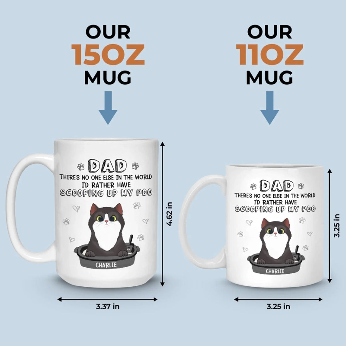 Tu occupes une place unique dans mon cœur - Mug personnalisé pour chat - Fête des pères, cadeau pour les propriétaires d'animaux de compagnie, amoureux des animaux