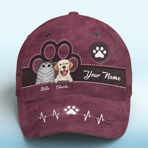 Casquette rose « Keep Calm And Love Dogs » personnalisée pour chien et chat, imprimé intégral, cadeau idéal pour les propriétaires et les amoureux des animaux.