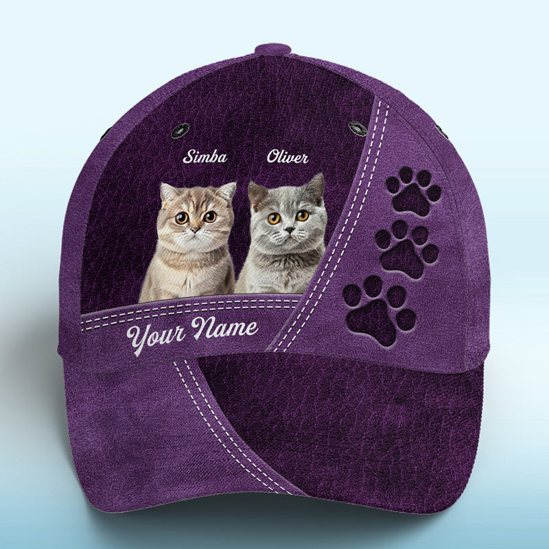Casquette personnalisée avec photo « Tu es mon animal de compagnie bien-aimé » violette - Casquette personnalisée pour chien et chat, imprimé intégral - Nouveauté, cadeau pour propriétaires d'animaux et amoureux des animaux.