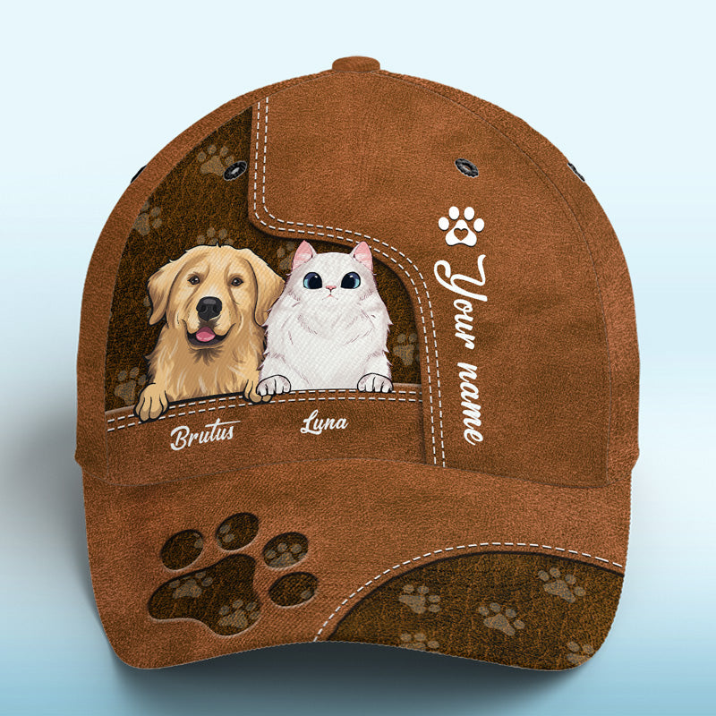 Our Little Paw Angels Brown - Casquette personnalisée pour chien et chat, imprimé intégral, classique - Nouveauté, cadeau pour propriétaires et amoureux des animaux