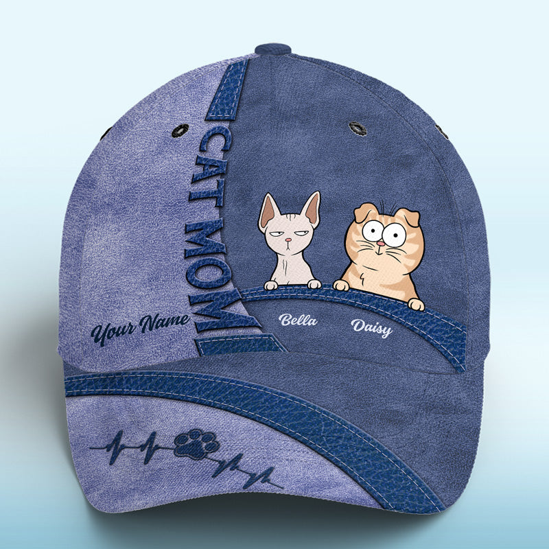 Keep Calm And Love Cats Blue - Casquette personnalisée pour chat, imprimé intégral, classique - Nouveauté, cadeau pour propriétaires et amoureux des animaux