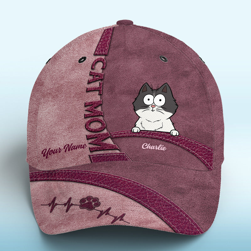 Keep Calm And Love Cats Pink - Casquette personnalisée pour chat, imprimé intégral, classique - Nouveauté, cadeau pour propriétaires et amoureux des animaux