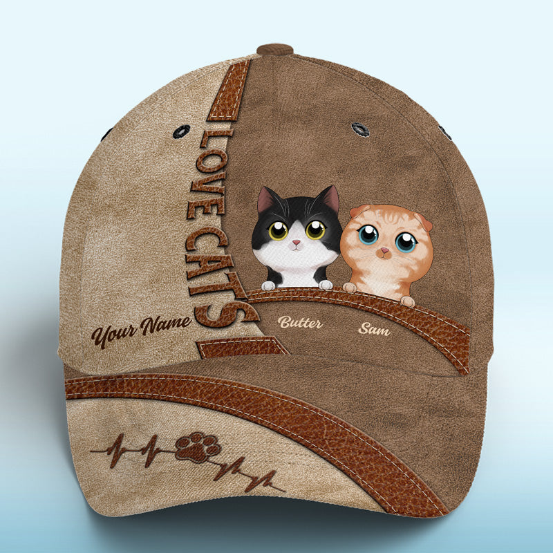 Quel plus beau cadeau que l'amour d'un chat marron ? Chapeau personnalisé pour chat, casquette classique à imprimé intégral. Nouveauté, cadeau pour les propriétaires d'animaux et les amoureux des animaux.