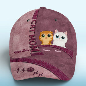 Quel plus beau cadeau que l'amour d'un chat rose ? Chapeau personnalisé pour chat, casquette classique à imprimé intégral. Nouveauté, cadeau pour les propriétaires d'animaux et les amoureux des animaux.
