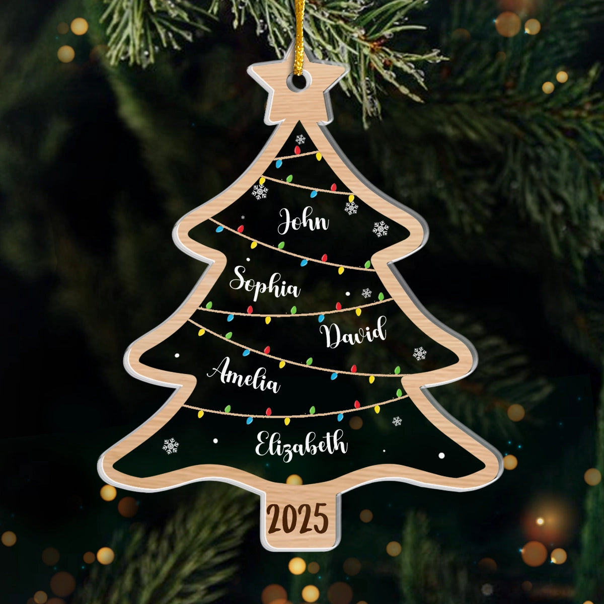 Joyeux Noël ! Décoration de Noël personnalisée en acrylique. Cadeau de Noël pour les membres de la famille.