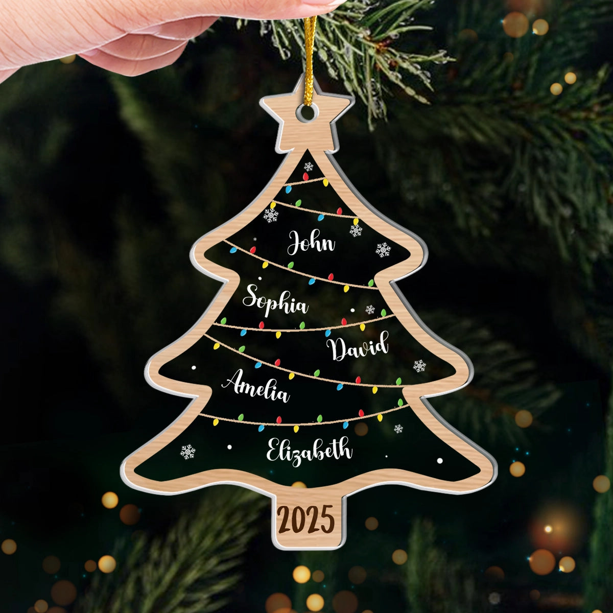 Joyeux Noël ! Décoration de Noël personnalisée en acrylique. Cadeau de Noël pour les membres de la famille.