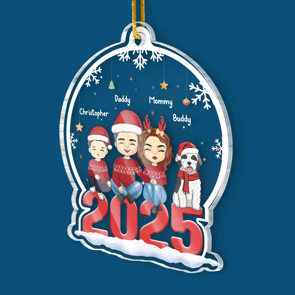 Noël est un moment pour la famille - Ornement personnalisé pour la famille - Forme personnalisée en acrylique - Cadeau de Noël pour les membres de la famille