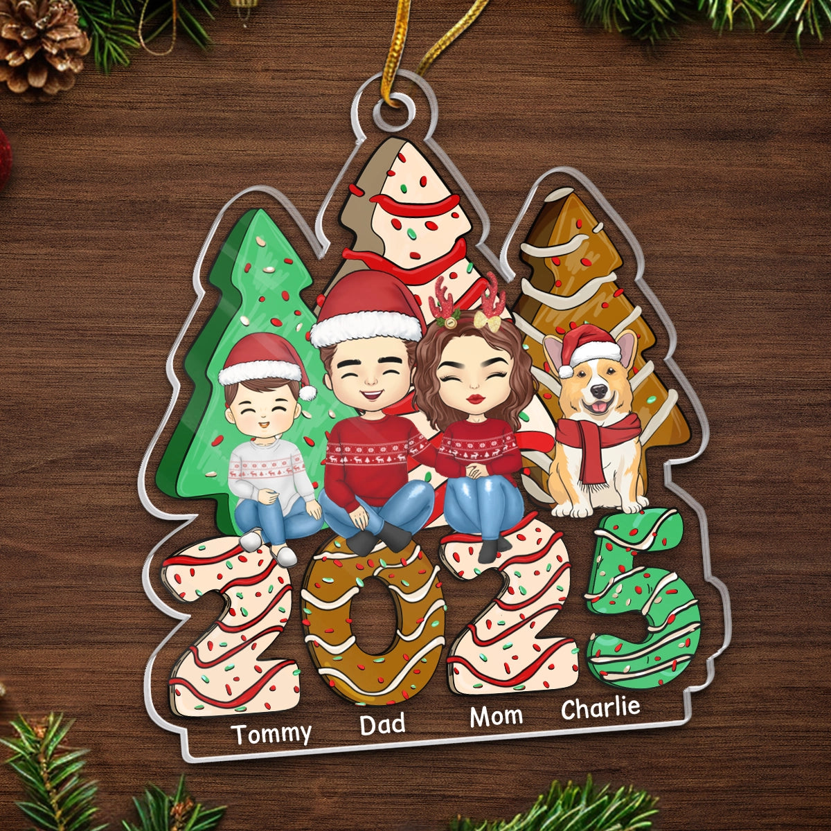 Making Memories Christmas Time - Family Personalized Custom Ornament - Acrylic Custom Shaped - Christmas Gift Family Members, Pet Owners, Pet Lovers