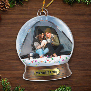 Custom Photo Making Memories One Campsite At A Time - Camping Personalized Custom Ornament - Acrylic Custom Shaped - Christmas Gift For Couple, Husband Wife, Camping Lovers