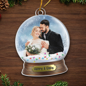 Custom Photo Couples That Laugh Together, Last Together - Couple Personalized Custom Ornament - Acrylic Custom Shaped - Christmas Gift For Husband Wife, Anniversary