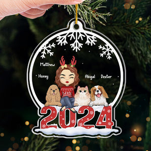 Joyeux Noël - Décoration personnalisée pour chien et chat - Boule à neige en acrylique - Cadeau de Noël pour les propriétaires et les amoureux des animaux