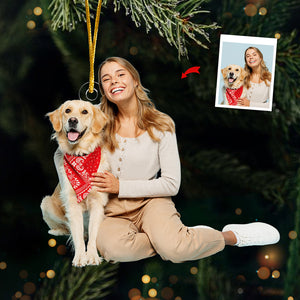 Cadeau photo personnalisé - Ornement personnalisé pour chien et chat - Forme personnalisée en acrylique - Cadeau de Noël pour propriétaires et amoureux des animaux