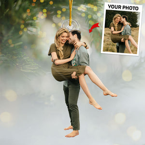 Photo personnalisée « Tu es mon souhait de Noël » – Ornement personnalisé pour couple – Forme personnalisée en acrylique – Cadeau de Noël pour mari et femme, anniversaire