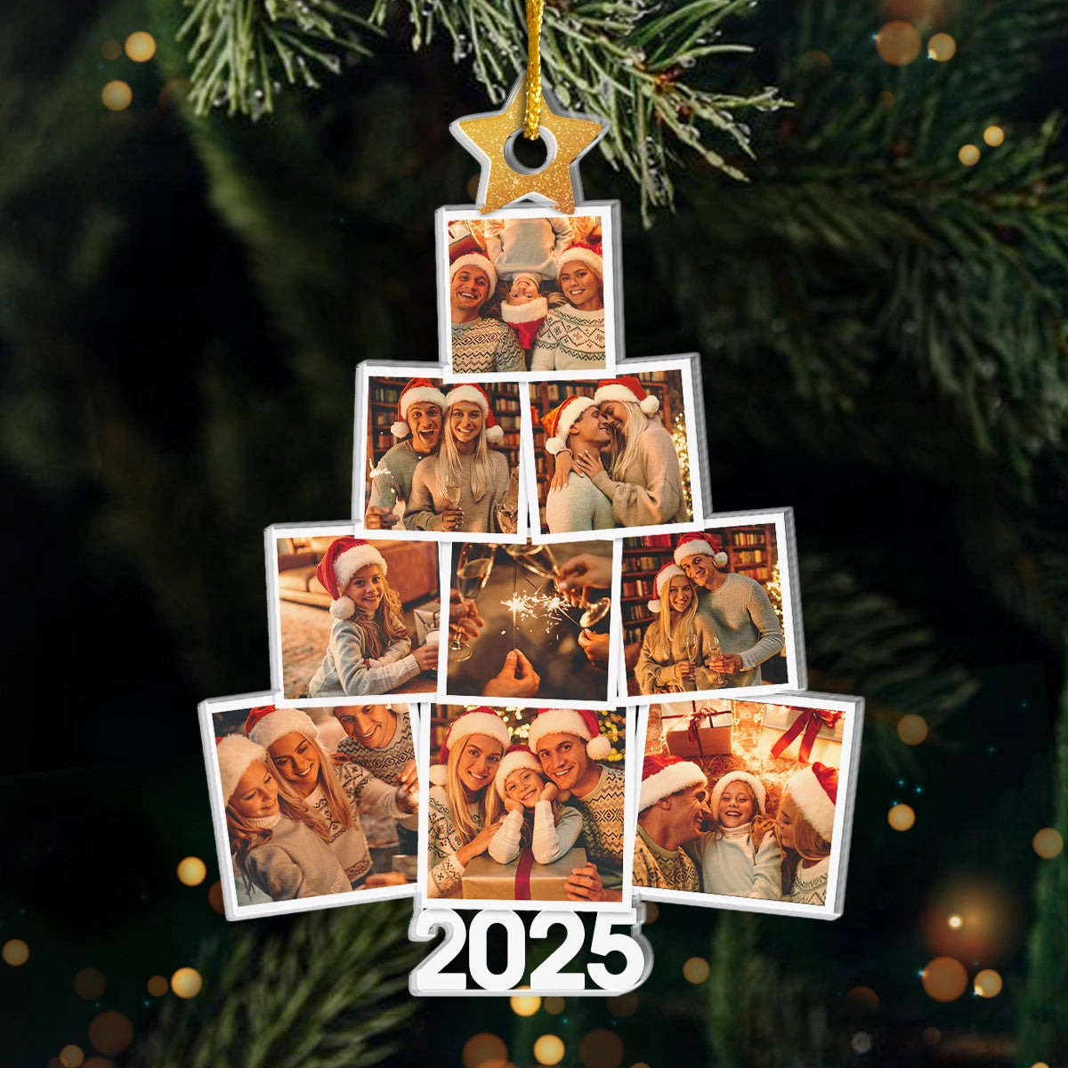 Photo personnalisée Famille Le sapin de Noël parfait - Ornement personnalisé familial personnalisé - Forme personnalisée en acrylique - Cadeau de Noël pour les membres de la famille