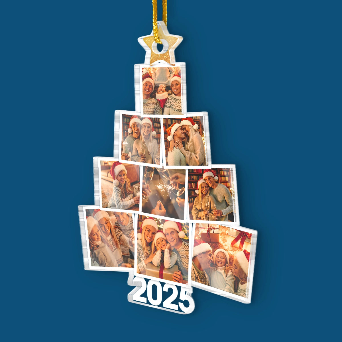 Photo personnalisée Famille Le sapin de Noël parfait - Ornement personnalisé familial personnalisé - Forme personnalisée en acrylique - Cadeau de Noël pour les membres de la famille
