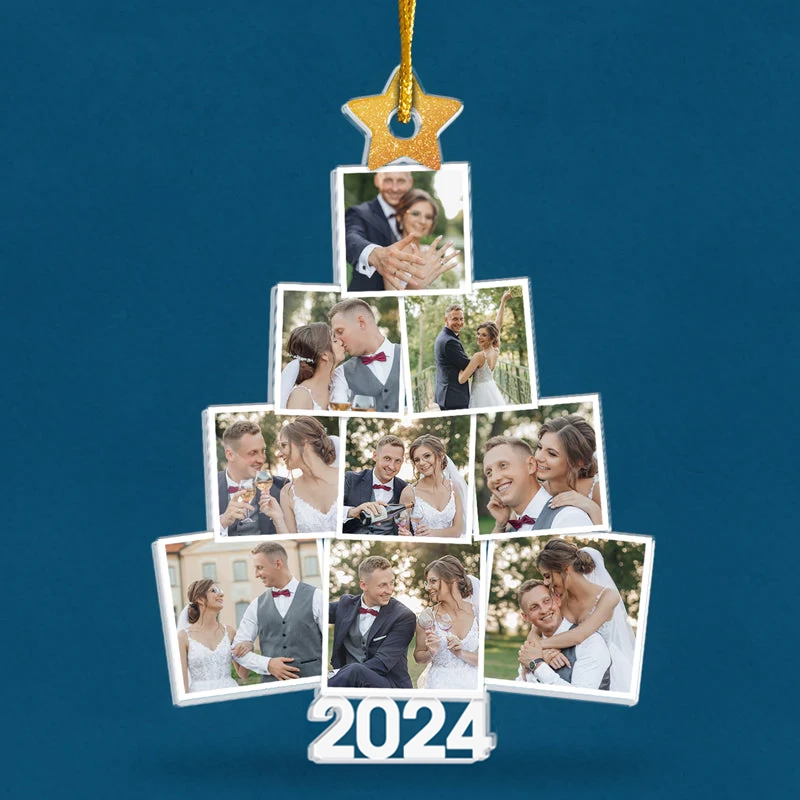 Photo personnalisée de mariage Le sapin de Noël parfait - Ornement personnalisé pour couple - Forme personnalisée en acrylique - Cadeau de Noël pour mari et femme, anniversaire, fiançailles, mariage, cadeau de mariage