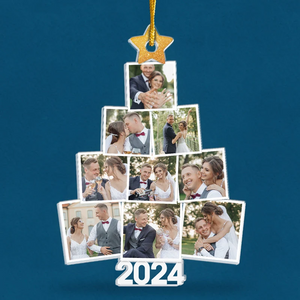 Photo personnalisée de mariage Le sapin de Noël parfait - Ornement personnalisé pour couple - Forme personnalisée en acrylique - Cadeau de Noël pour mari et femme, anniversaire, fiançailles, mariage, cadeau de mariage