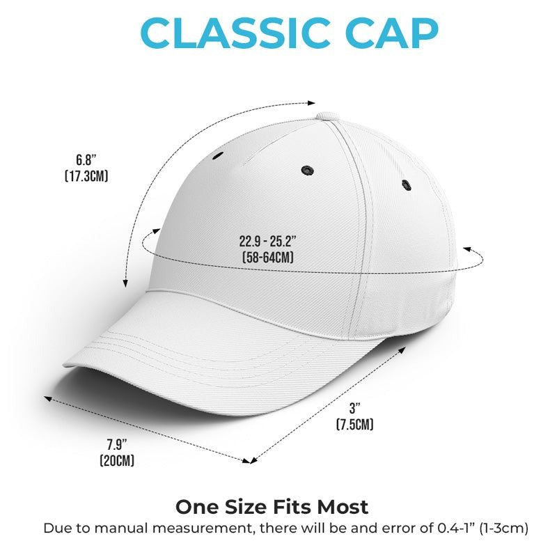 Les montagnes m'appellent et je dois y aller - Casquette de camping personnalisée, casquette classique à imprimé intégral - Cadeau pour les amateurs de camping