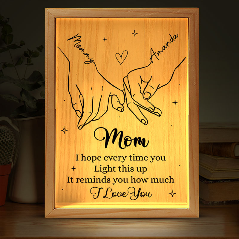Merci d'être la lumière de ma vie - Cadre photo personnalisé pour la famille - Cadeau pour maman