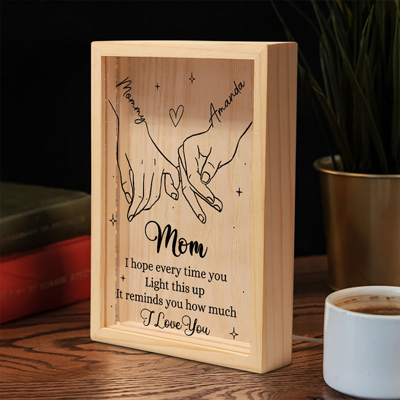 Merci d'être la lumière de ma vie - Cadre photo personnalisé pour la famille - Cadeau pour maman
