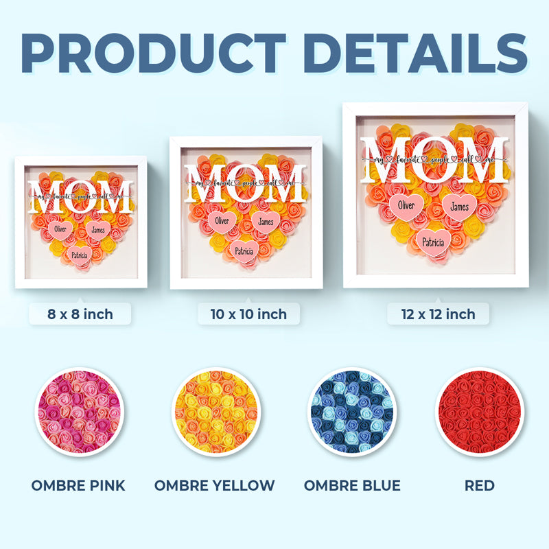 Mes personnes préférées m'appellent maman - Boîte à fleurs personnalisée pour la famille - Fête des mères, cadeau pour maman, grand-mère