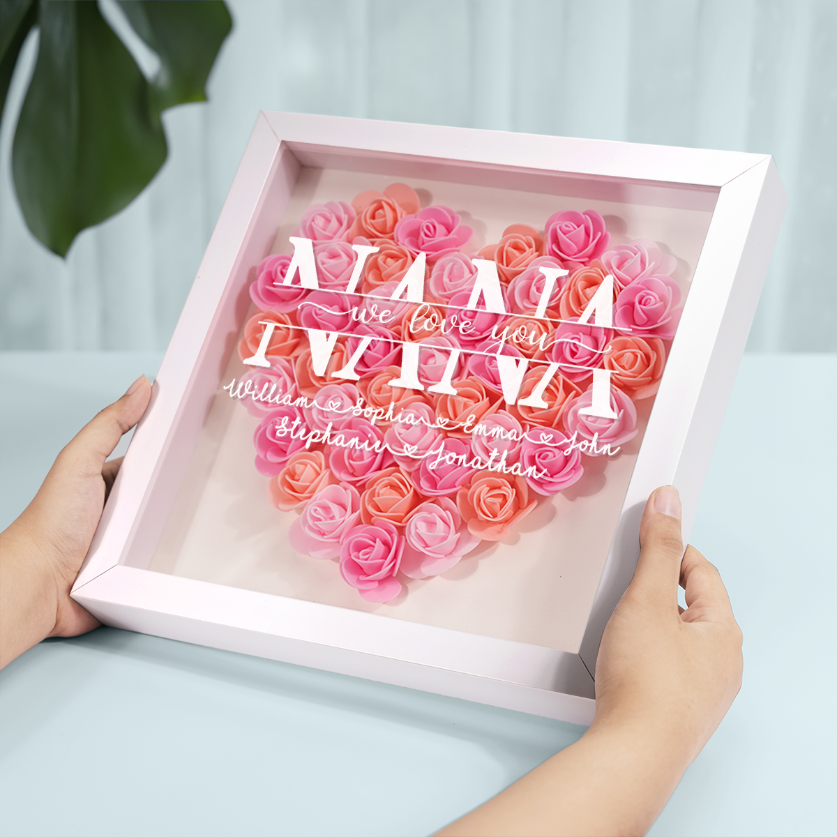 Maman, je t'aime - Boîte à fleurs personnalisée pour la famille - Cadeau pour la fête des mères, maman, grand-mère