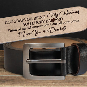 Félicitations pour être devenu mon mari - Ceinture en cuir gravée personnalisée pour couple - Cadeau pour mari, petit ami, anniversaire