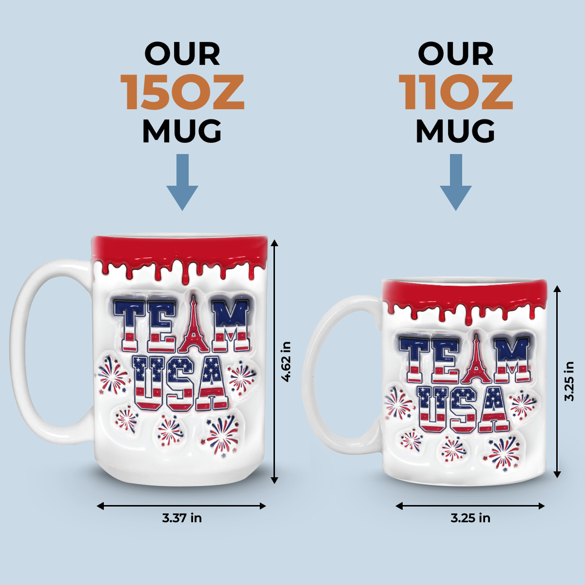Maîtriser, dépasser, vaincre – Mug imprimé effet gonflable 3D des Jeux olympiques – Vacances olympiques, cadeau pour les membres de la famille, les meilleurs amis
