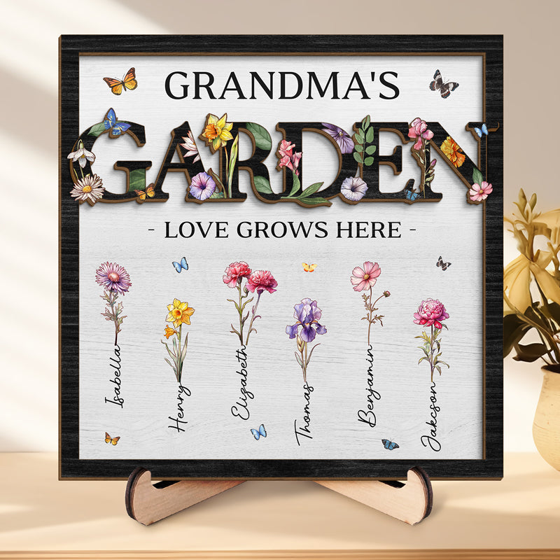 Nous sommes connectés les uns aux autres - Plaque en bois personnalisée à 2 couches avec support - Cadeau de fête des mères, de pendaison de crémaillère pour maman, grand-mère