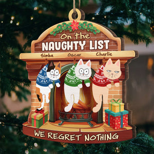 Nous avons été de très bons chats Père Noël - Ornement personnalisé pour chat - Bois, acrylique, forme personnalisée - Cadeau de Noël pour les propriétaires d'animaux et les amoureux des animaux
