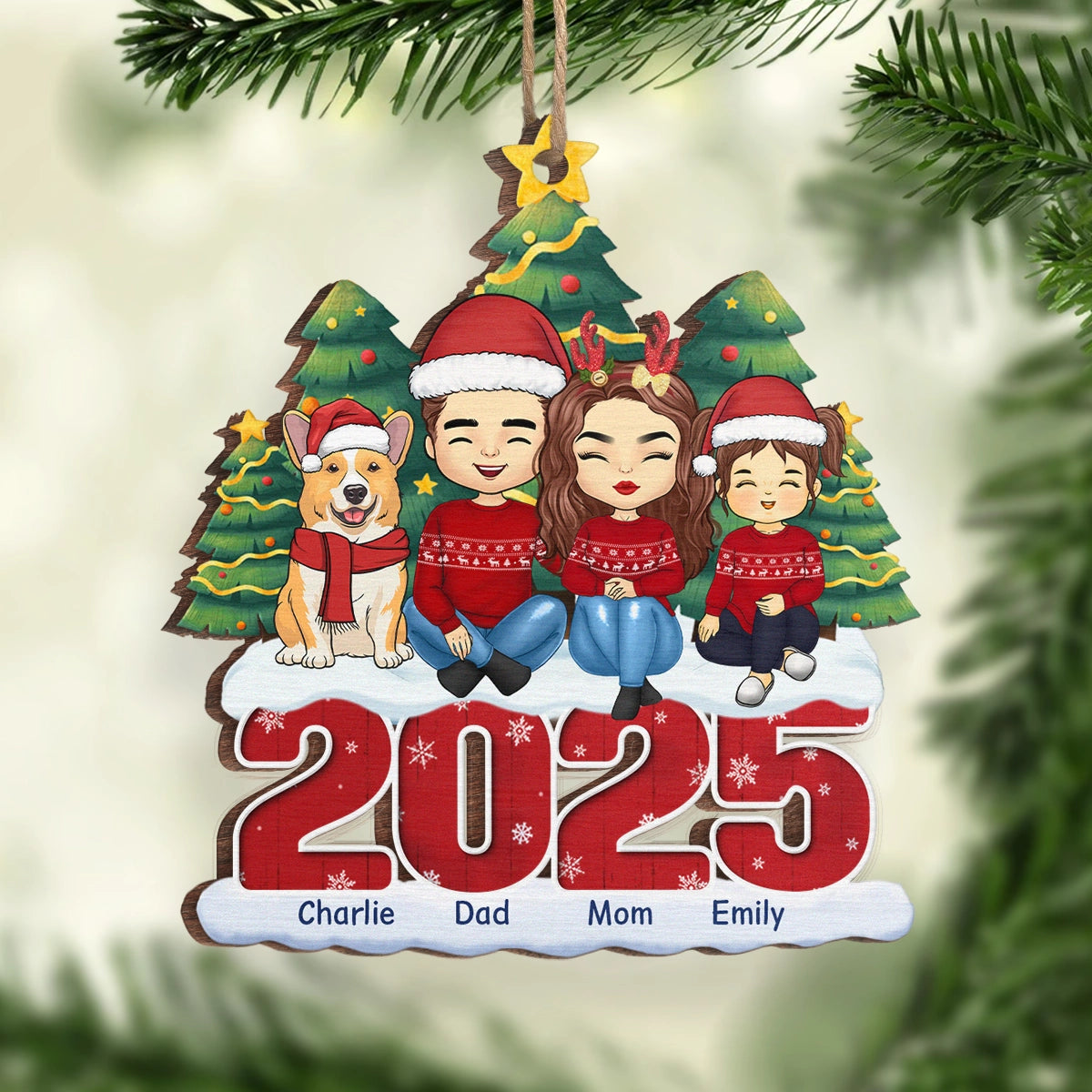 Christmas Adds To The Warmth Of A Family Love - Family Personalized Custom Ornament - Wood Custom Shaped - Christmas Gift For Family Members