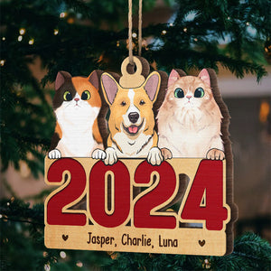 Voici les pattes du Père Noël - Ornement personnalisé pour chien et chat - Forme unique en bois - Cadeau de Noël pour les propriétaires et les amoureux des animaux